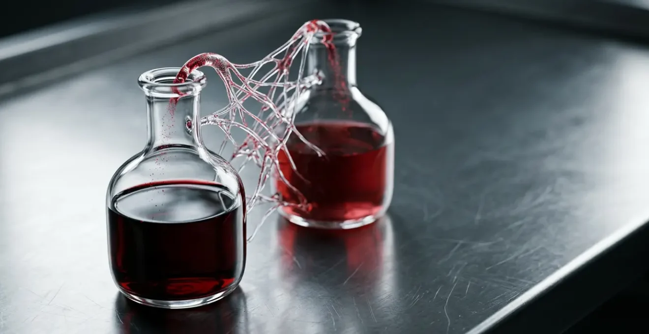 Professional medical visualization depicting blood type compatibility in emergency transfusion setting