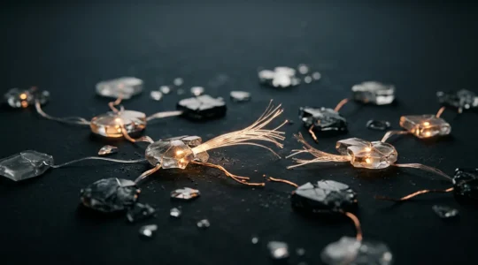 Abstract representation of a fragmented public health surveillance system showing disconnected network nodes symbolizing failed contact tracing infrastructure during COVID-19 pandemic