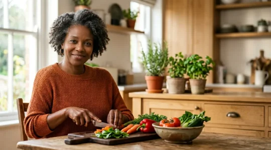 Person engaging in mindful health practice for diabetes management without medication