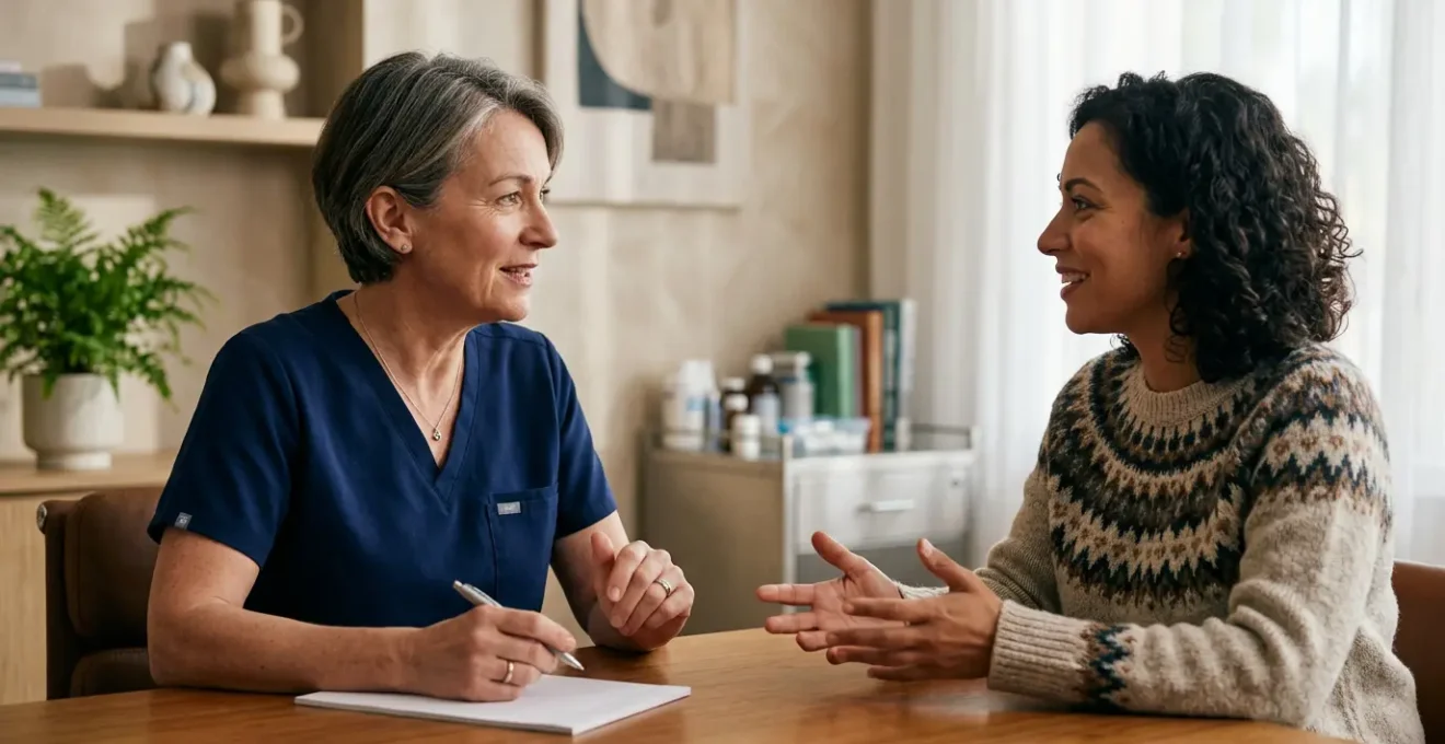 Healthcare professional and patient engaged in focused consultation during medical appointment