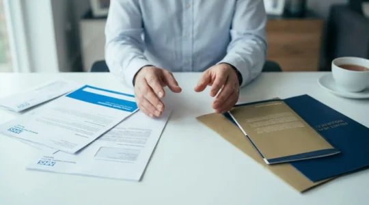 Professional contemplating healthcare choices between NHS and private insurance paths