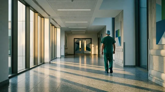 Neurosurgical training scene showing the rigorous educational pathway in British hospital setting