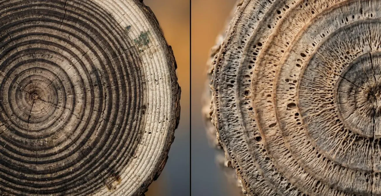 Visual metaphor comparing spinal disc degeneration to natural aging process like gray hair