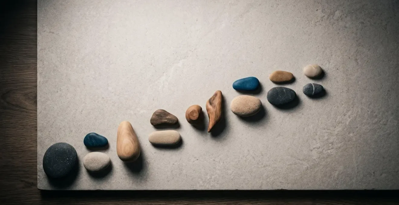 Symbolic composition representing gradual progress and small victories in stroke rehabilitation journey
