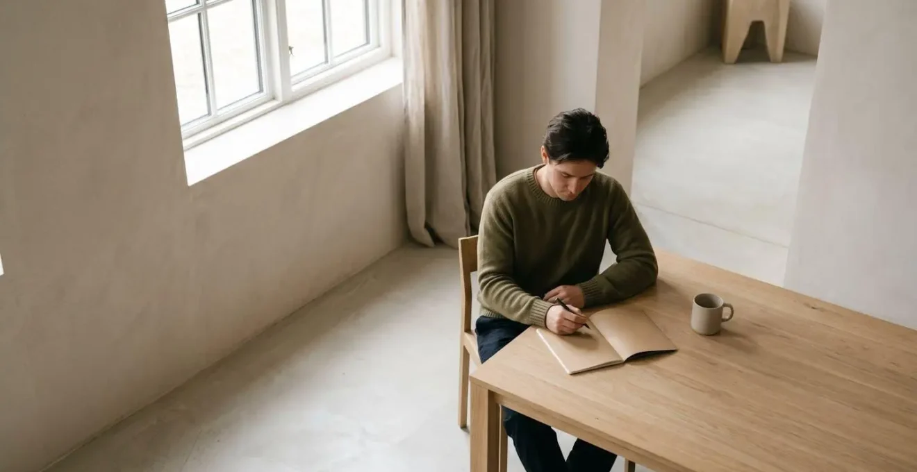 A person journaling in a peaceful home setting, symbolizing proactive self-care during the therapy waiting period